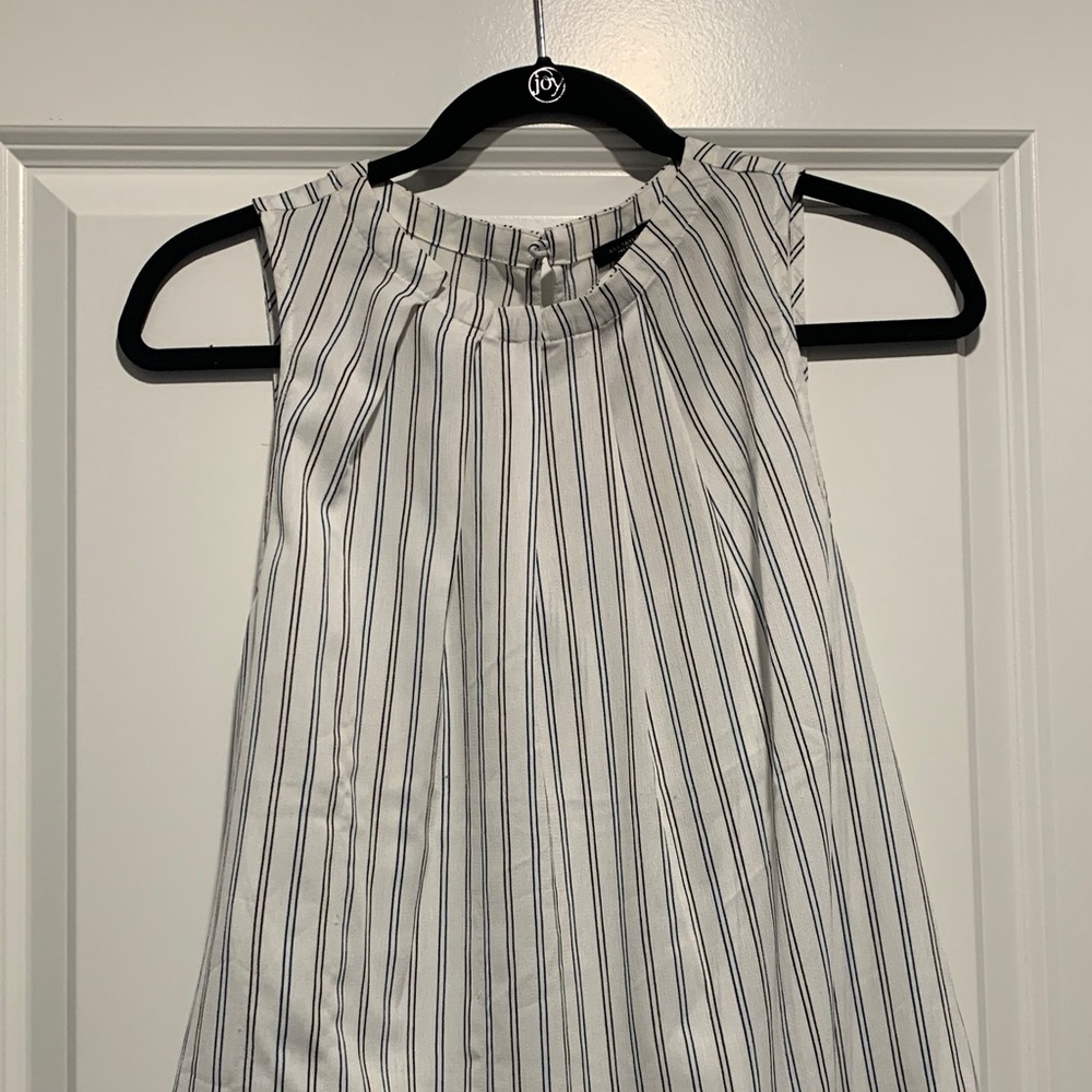 Pinstriped sleeveless blouse